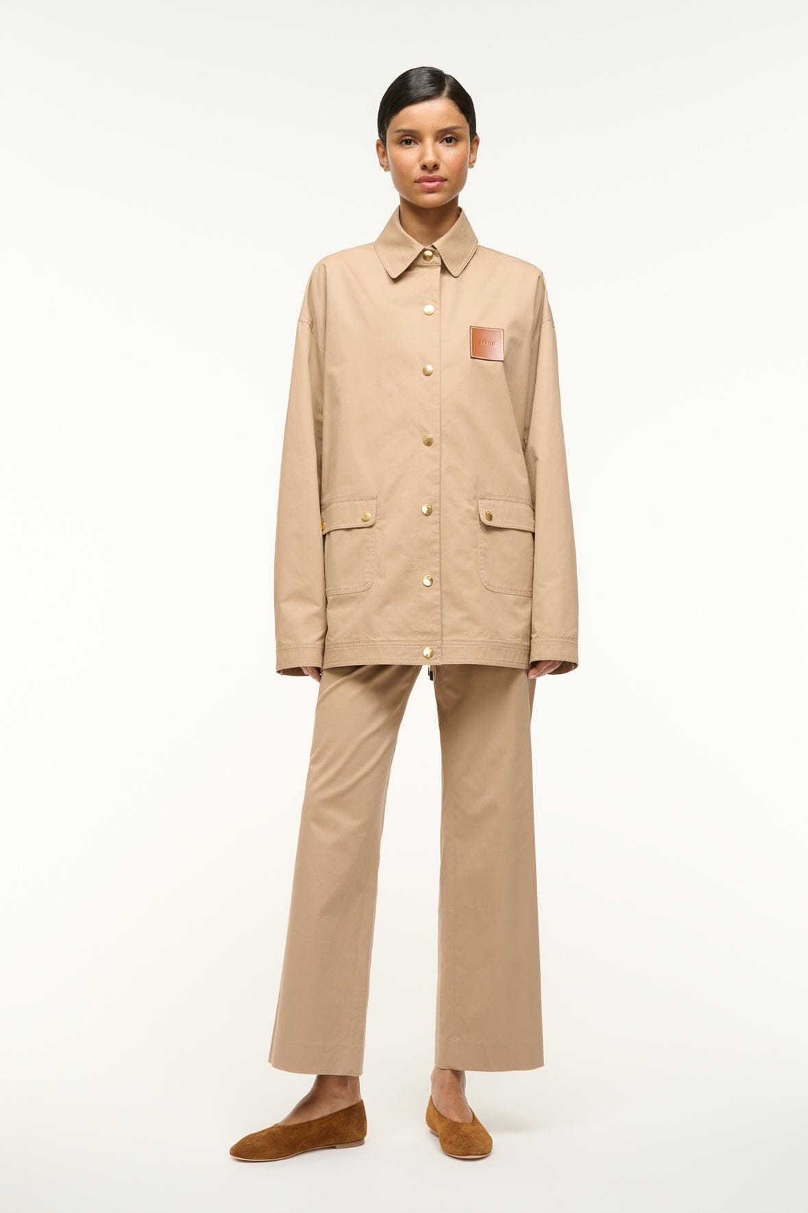 Image ESTERO JACKET | KHAKI 2 of 6 and Clicking this image will trigger a zoom pop-up