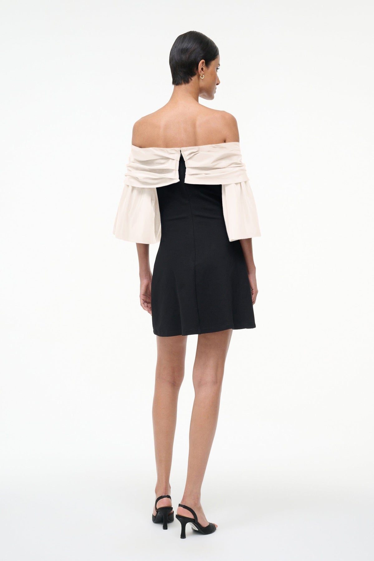 Image HARPER DRESS | BLACK IVORY 3 of 6 and Clicking this image will trigger a zoom pop-up