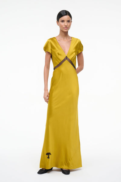 silk cloth dress STAUD, Sab Silk Dress in Turmeric, Size 2