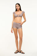 Image JUPITER BIKINI TOP | DARK CHOCOLATE MICRO CHECK 3 of 6