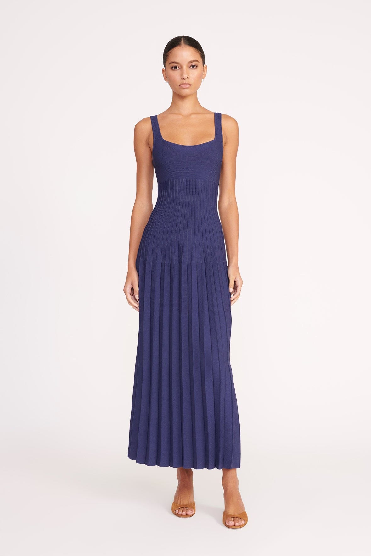 STAUD ELLISON DRESS NAVY