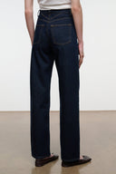 LEO high-rise indigo jeans, front straight fit with classic 5-pocket styling