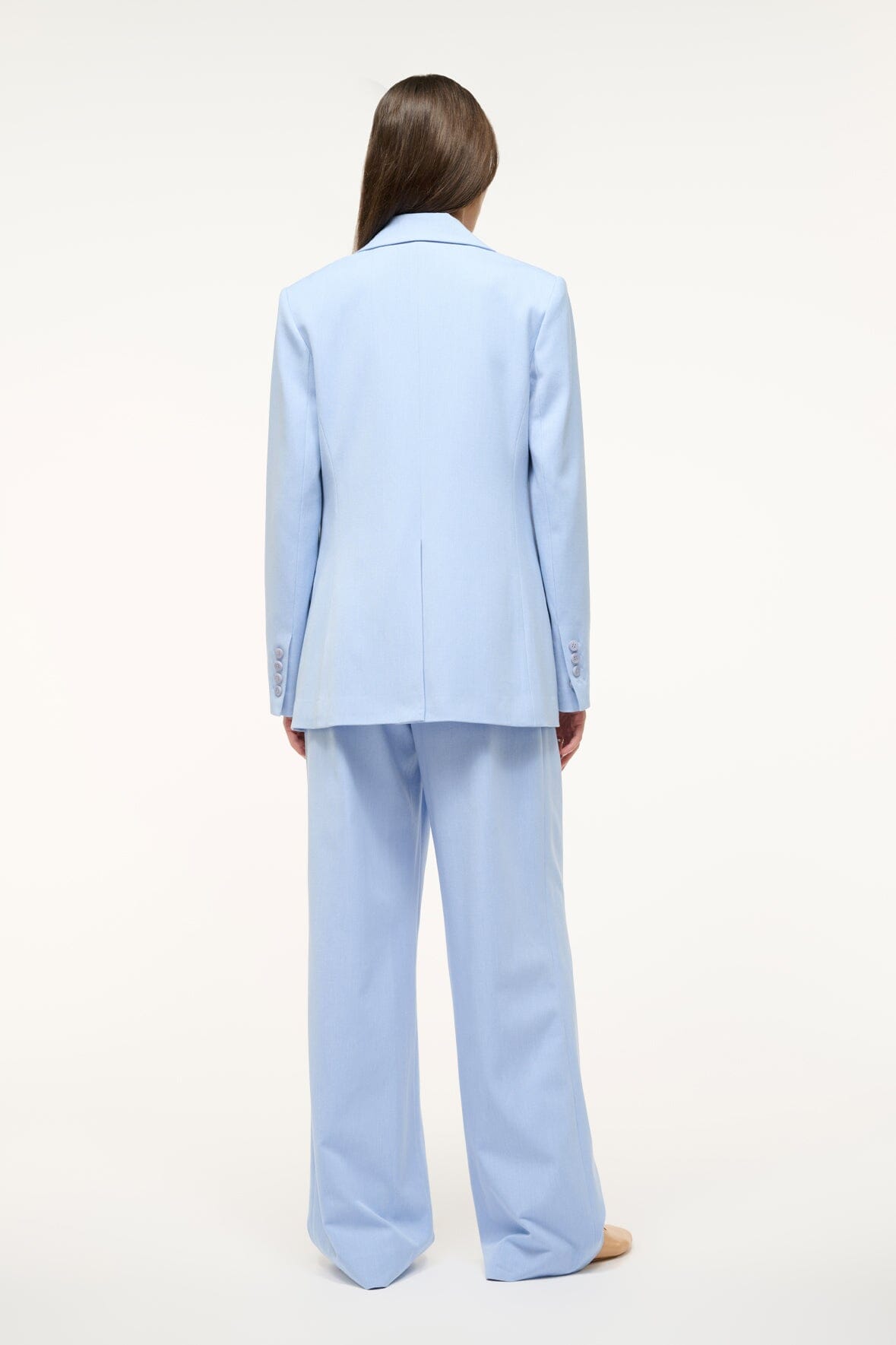 Periwinkle Womens Pant Suit Career Long Sleeve Jacket/Pants Sz 8