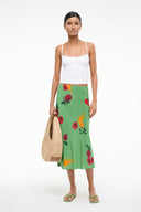 Image ANGELA SILK SKIRT | FARMERS MARKET LEAF 3 of 6