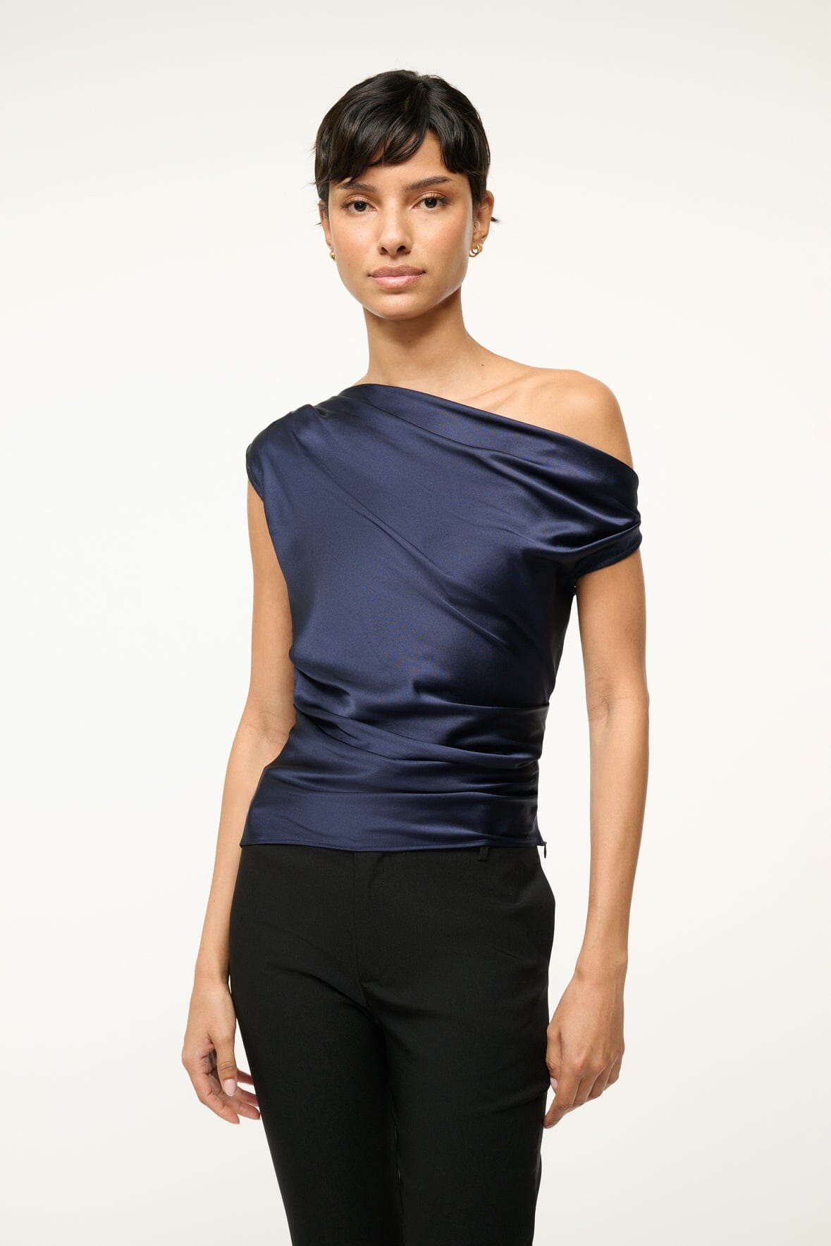 Image PHARE SILK TOP | NAVY 4 of 7 and Clicking this image will trigger a zoom pop-up