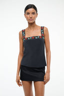 Image VERONICA SILK TOP | BLACK 2 of 7