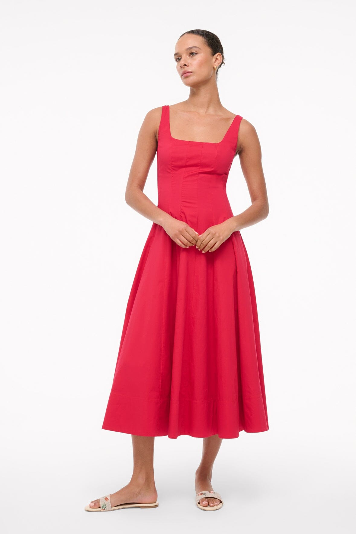 STAUD, Wells Dress in Cherry, Size 0 STAUD, Wells Dress in Cherry, Size 0