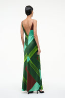 Image HANK SILK DRESS | EMERALD PRISM 3 of 5