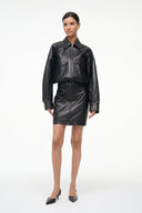 Image CLAUDETTE LEATHER DRESS | BLACK 1 of 6
