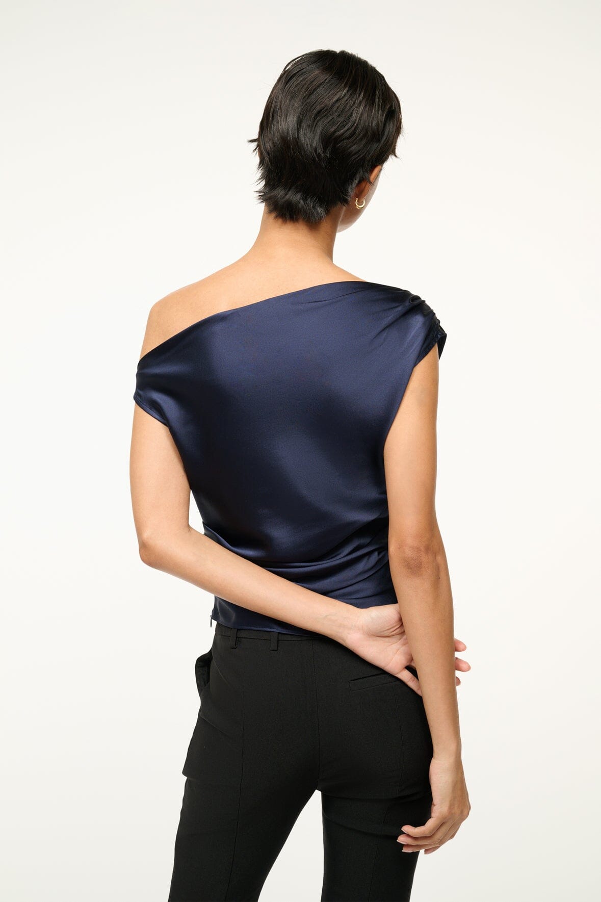 Image PHARE SILK TOP | NAVY 6 of 7 and Clicking this image will trigger a zoom pop-up