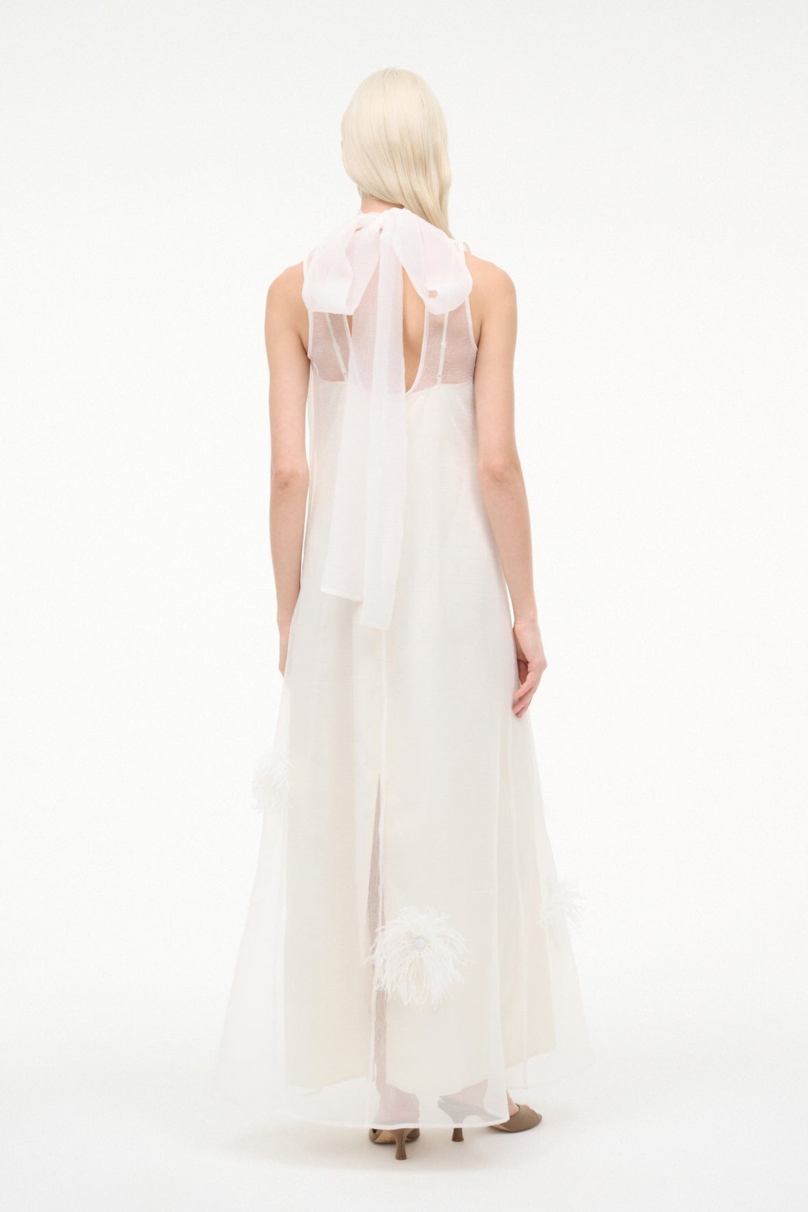 STAUD, Albee Dress in White, Size XL STAUD, Albee Dress in White, Size XL