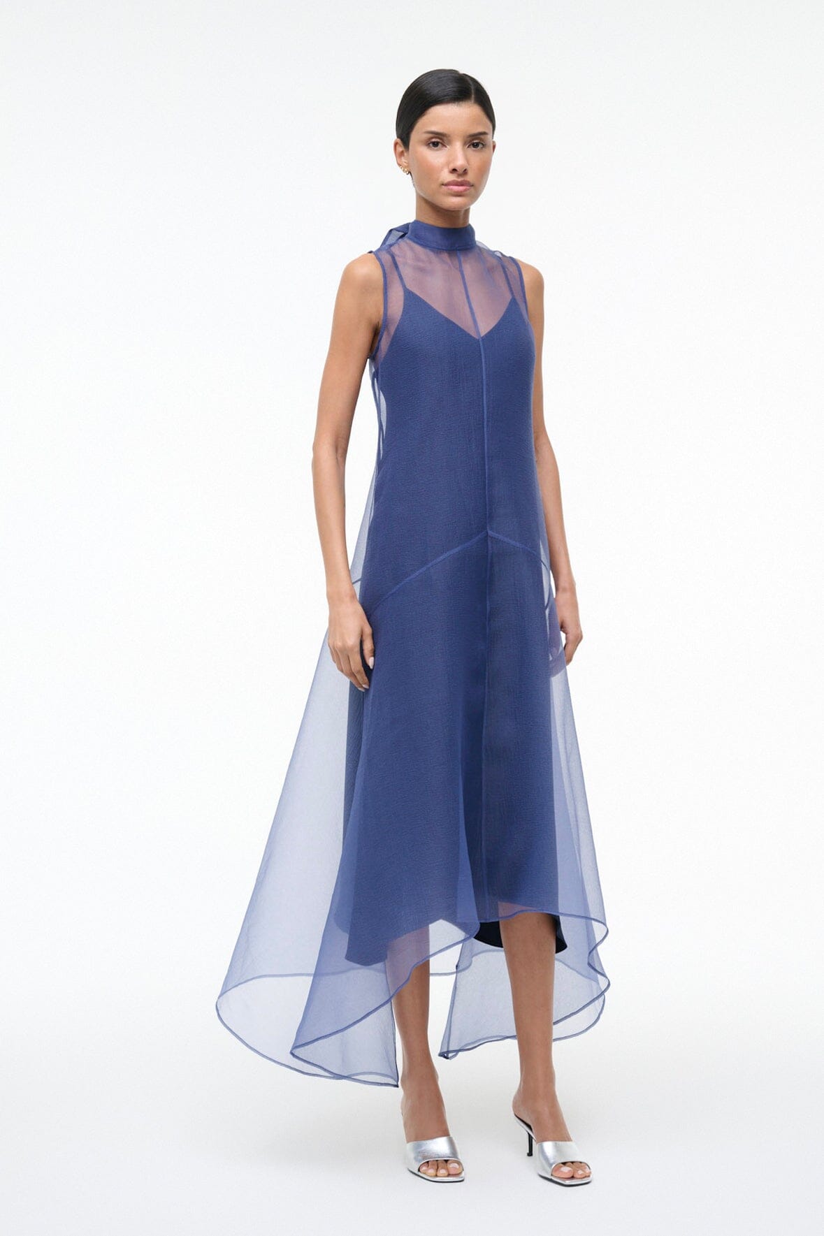 STAUD AUDEN DRESS NAVY