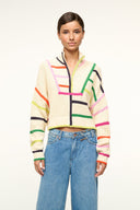 Image CROPPED HAMPTON SWEATER | CREAM RAINBOW MULTI 1 of 4