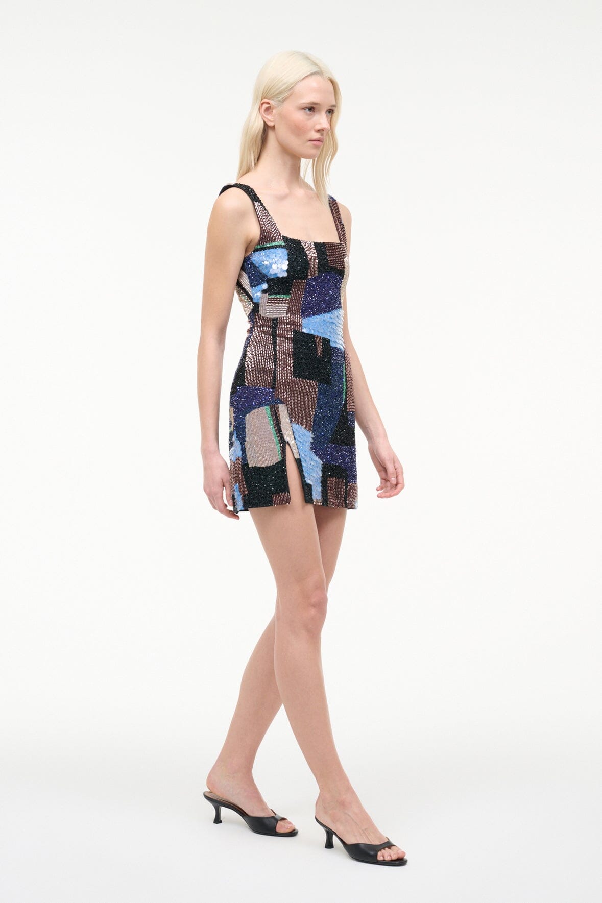 staud le sable dress Blue Toile a vent at the front hem Stylish Silver Le Sable Dresses