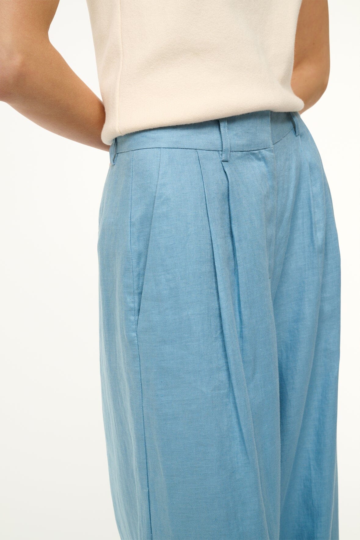 Image SASHA LINEN PANT | SLATE BLUE 5 of 7 and Clicking this image will trigger a zoom pop-up