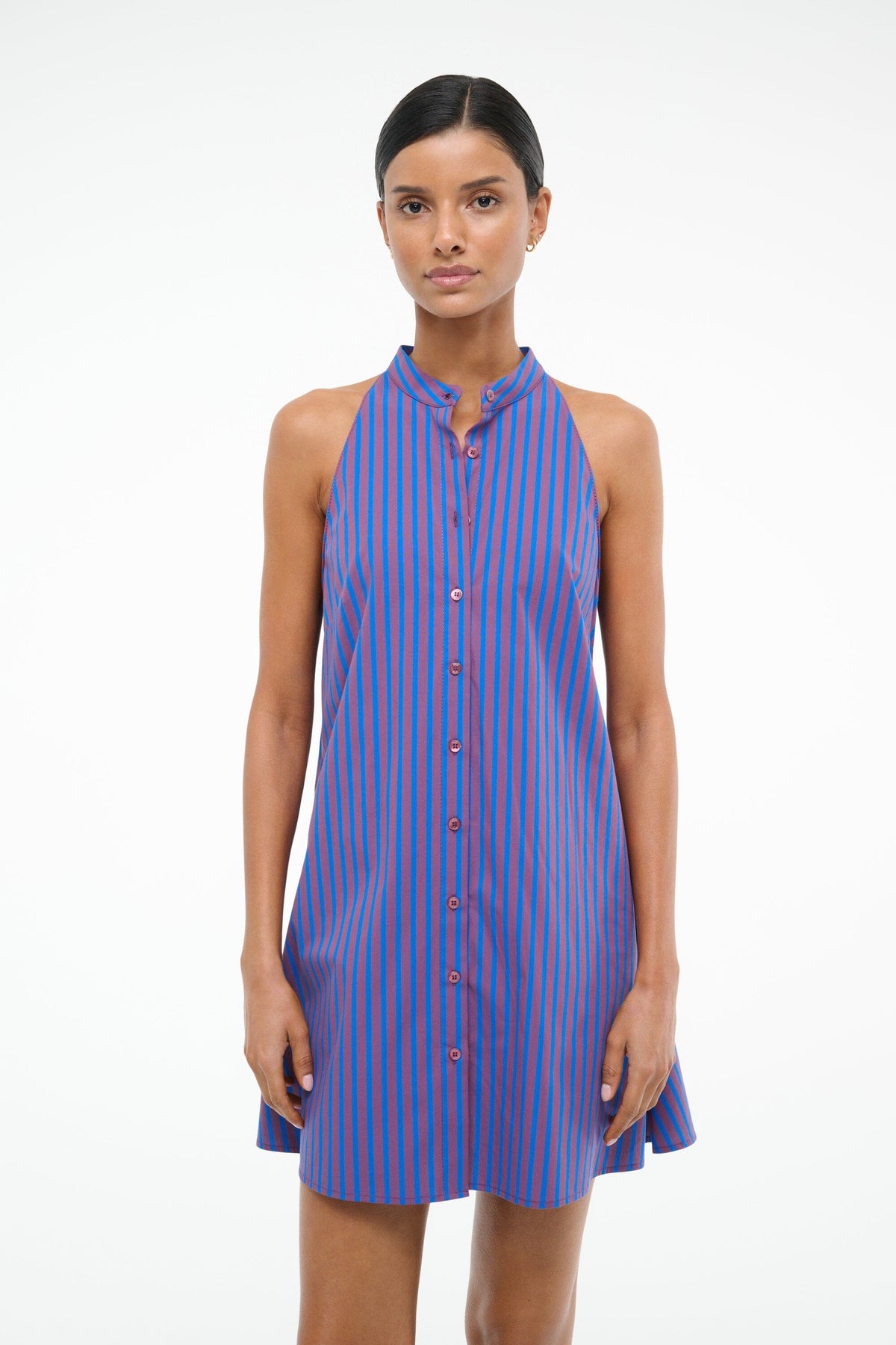 Image SHIRLEY MINI DRESS | ATLAS STRIPE 5 of 7 and Clicking this image will trigger a zoom pop-up