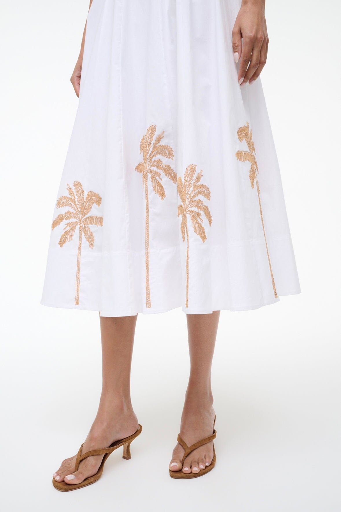 STAUD, Wells Dress in Palm Embroidery, Size 12 STAUD, Wells Dress in Palm Embroidery, Size 12