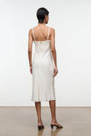 EVANGELINE SILK MIDI DRESS | IVORY