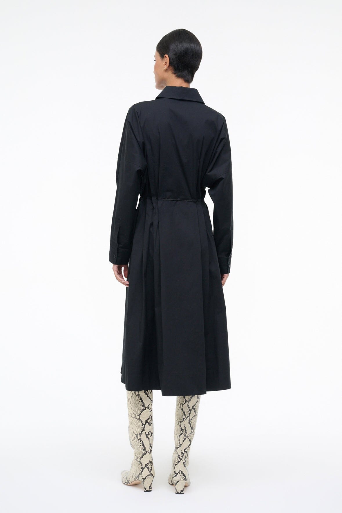 staud black midi dress STAUD Elle Dress in Black, L