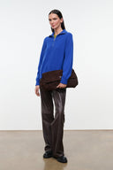 Oversized espresso-brown shoulder bag with top flap and magnetic snap