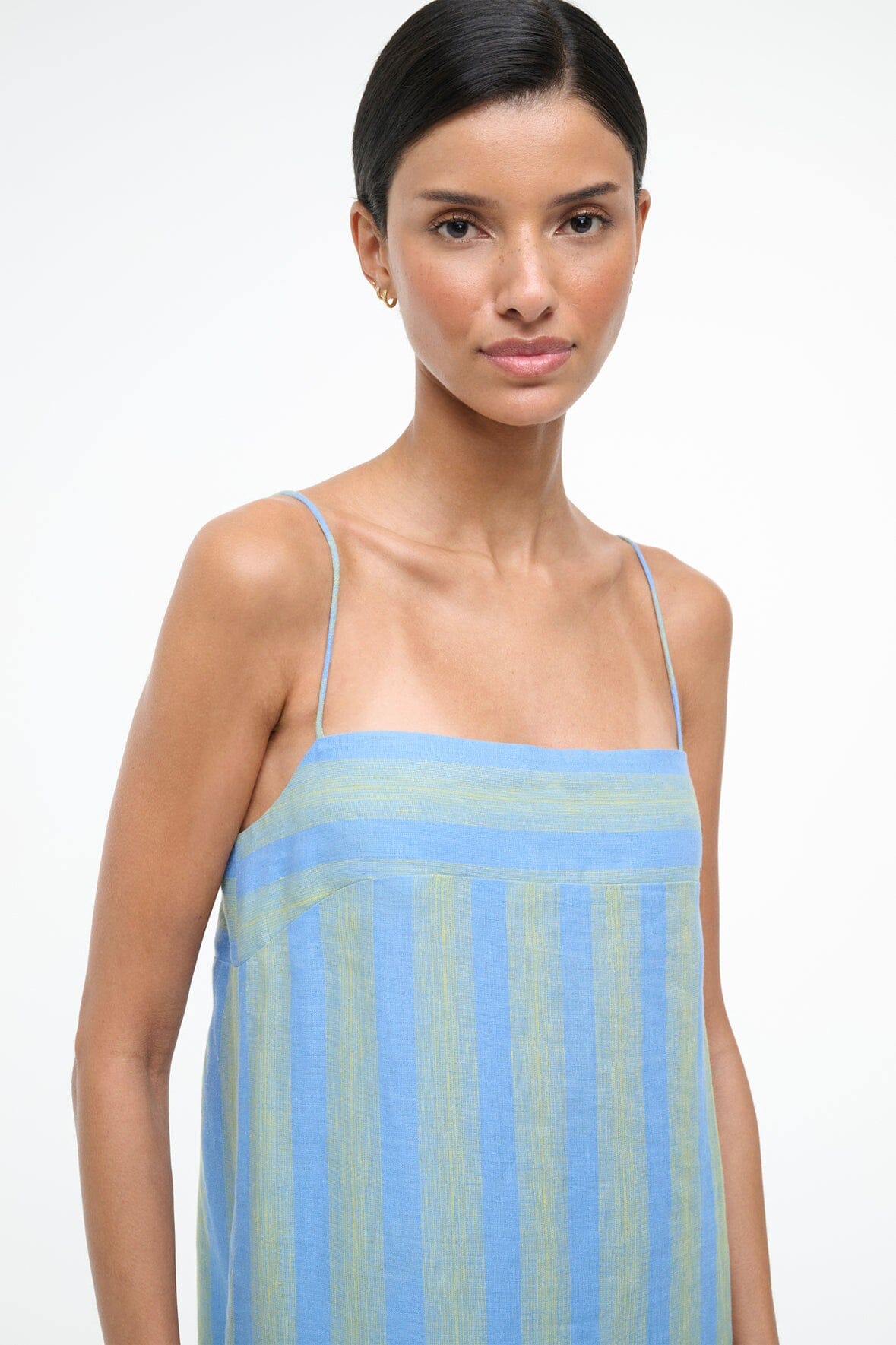 STAUD LAURA LINEN DRESS SEAPORT STRIPE STAUD LAURA LINEN DRESS SEAPORT STRIPE