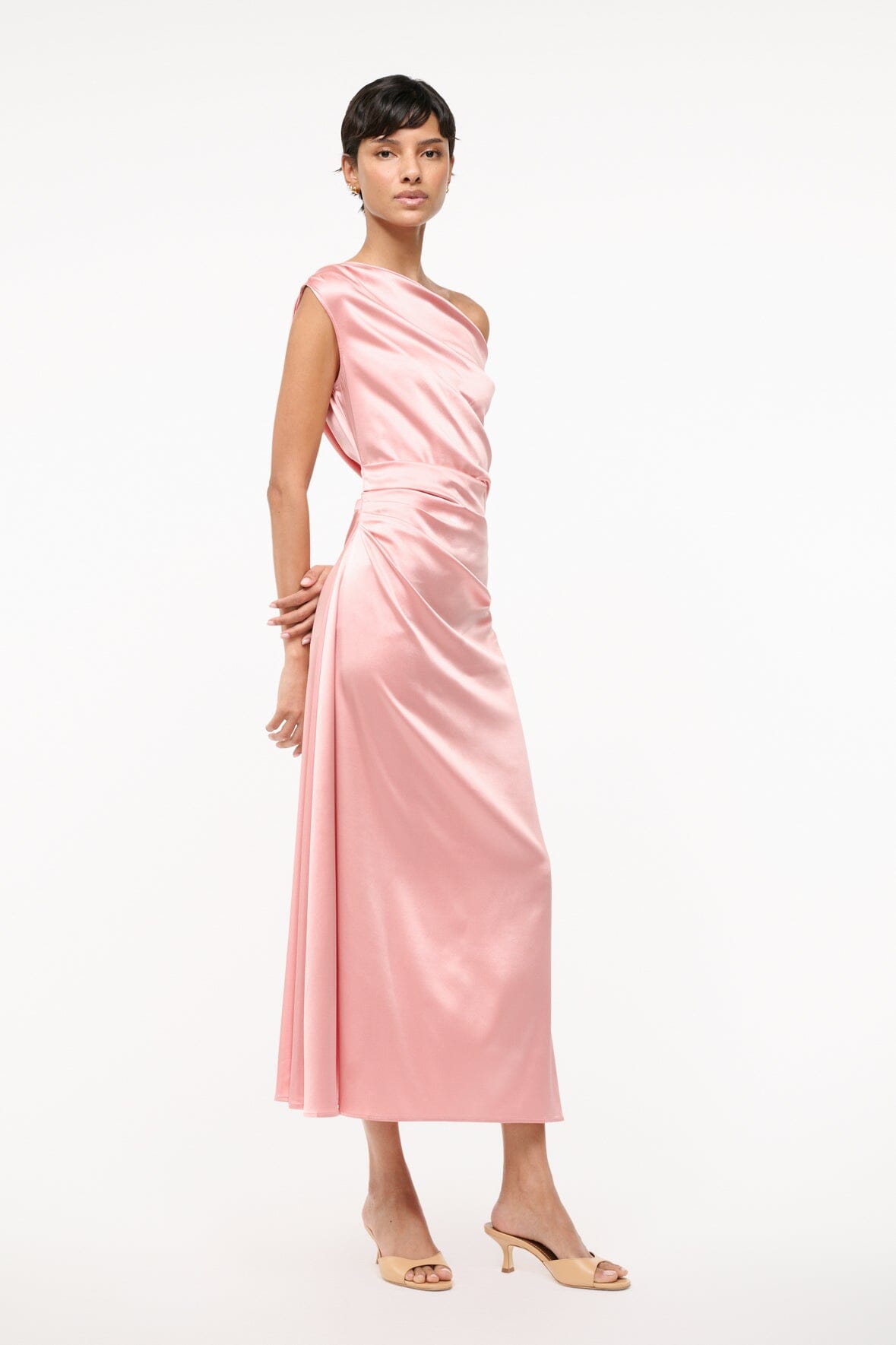 STAUD, Phare Silk Dress in Rose, Size 8 STAUD, Phare Silk Dress in Rose, Size 8