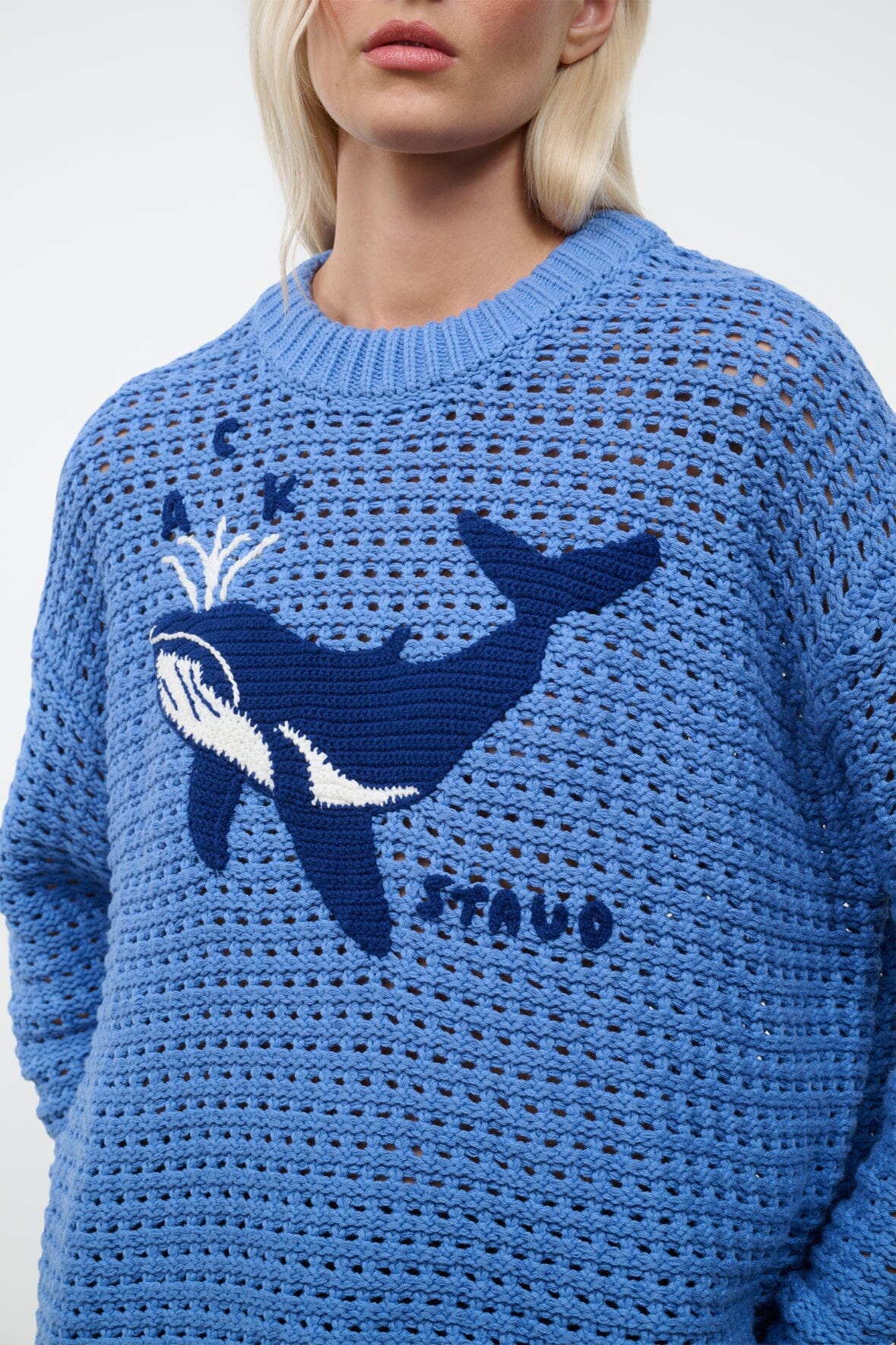 STAUD GIADA SWEATER NANTUCKET WHALE