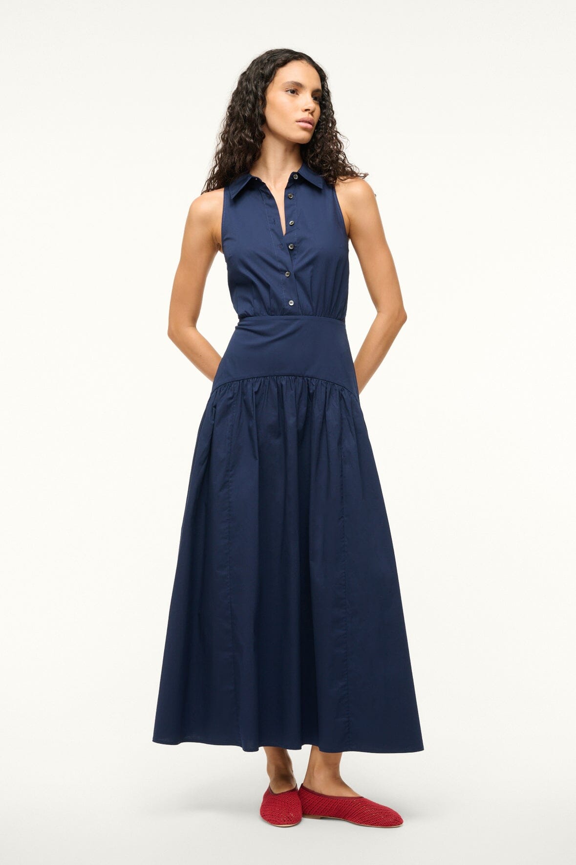 Image ROMY DRESS | NAVY 2 of 5 and Clicking this image will trigger a zoom pop-up