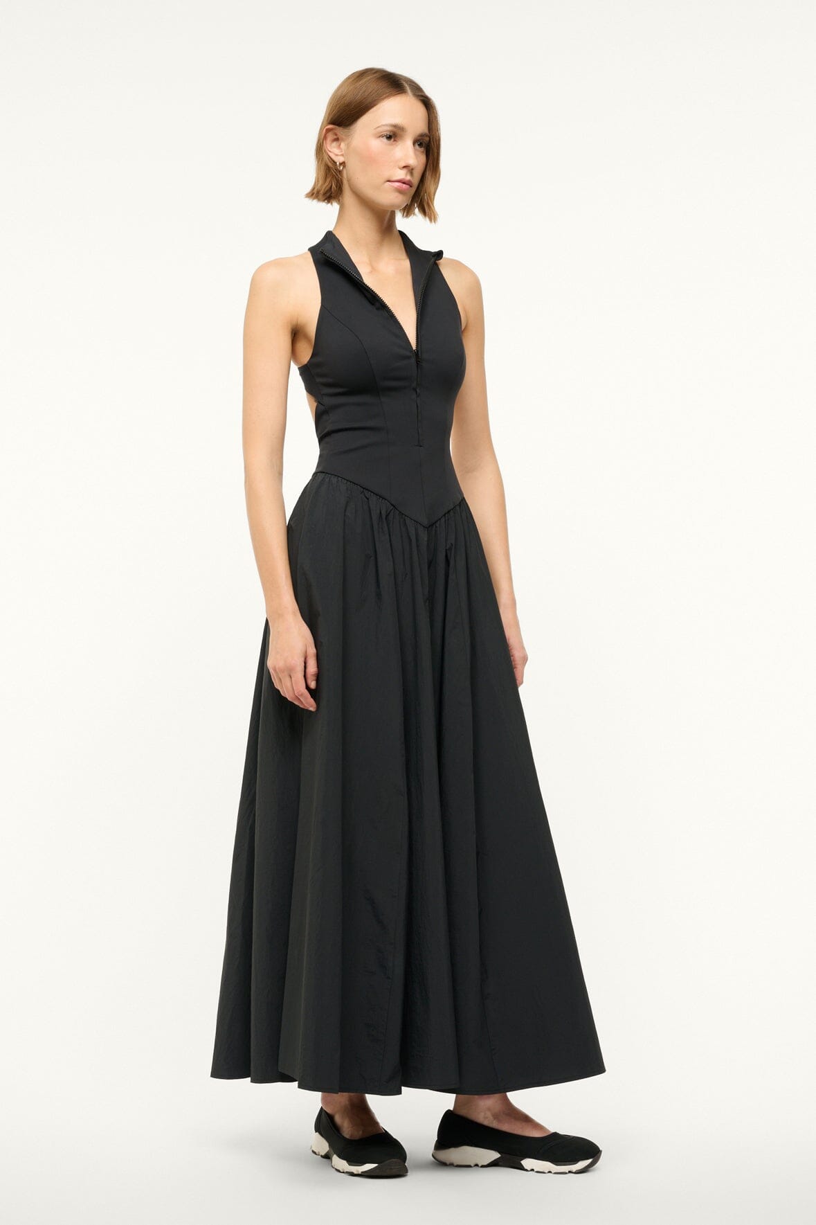 Image CREVASSE MAXI DRESS | BLACK 4 of 7 and Clicking this image will trigger a zoom pop-up