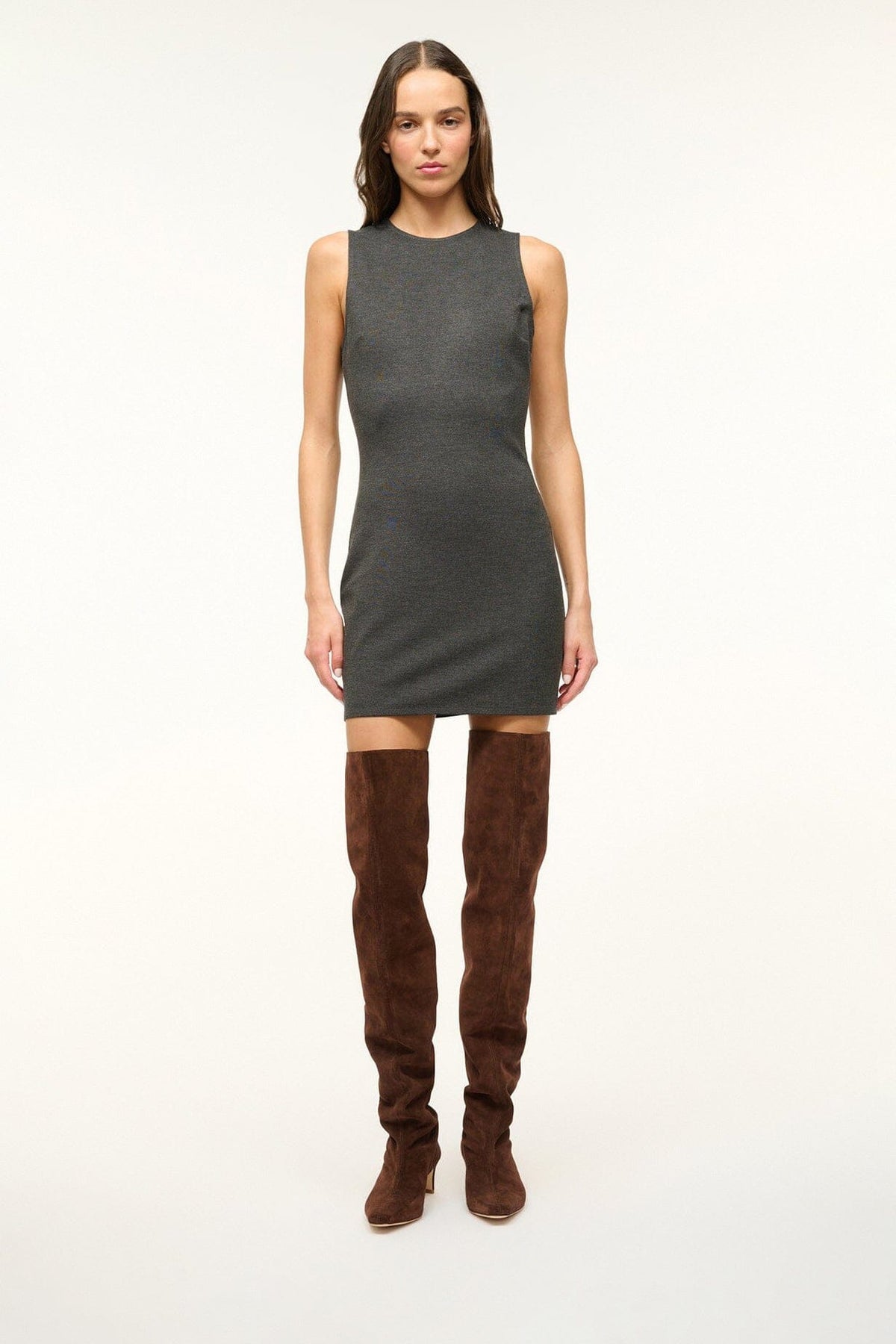 Image WALLY OVER-THE-KNEE BOOT | MAHOGANY SUEDE 2 of 7 and Clicking this image will trigger a zoom pop-up