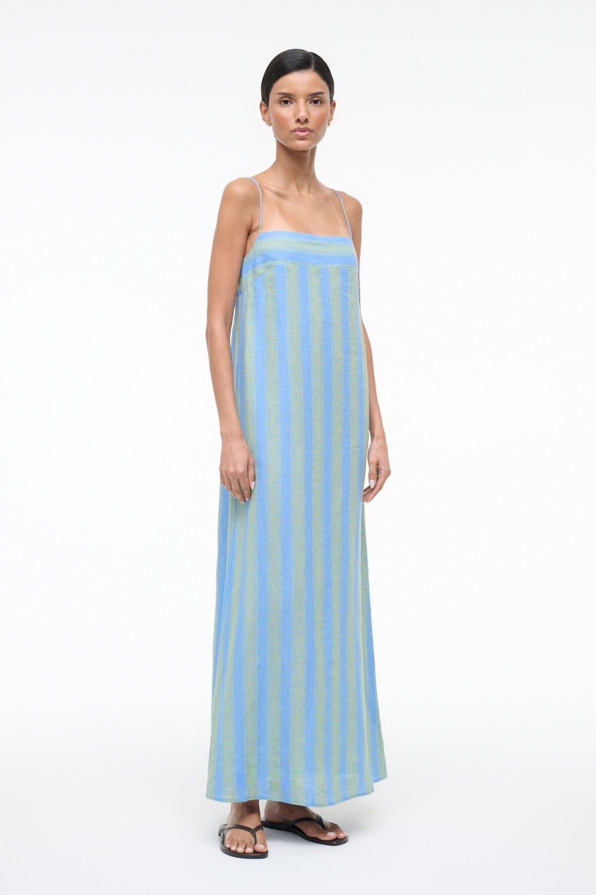 STAUD Laura Linen Dress - Seaport Stripe M STAUD Laura Linen Dress - Seaport Stripe M