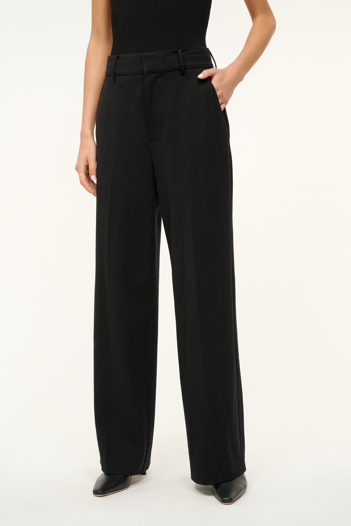 Pants with Rhinestone Belt - Black/rhinestones - Ladies | H&M US
