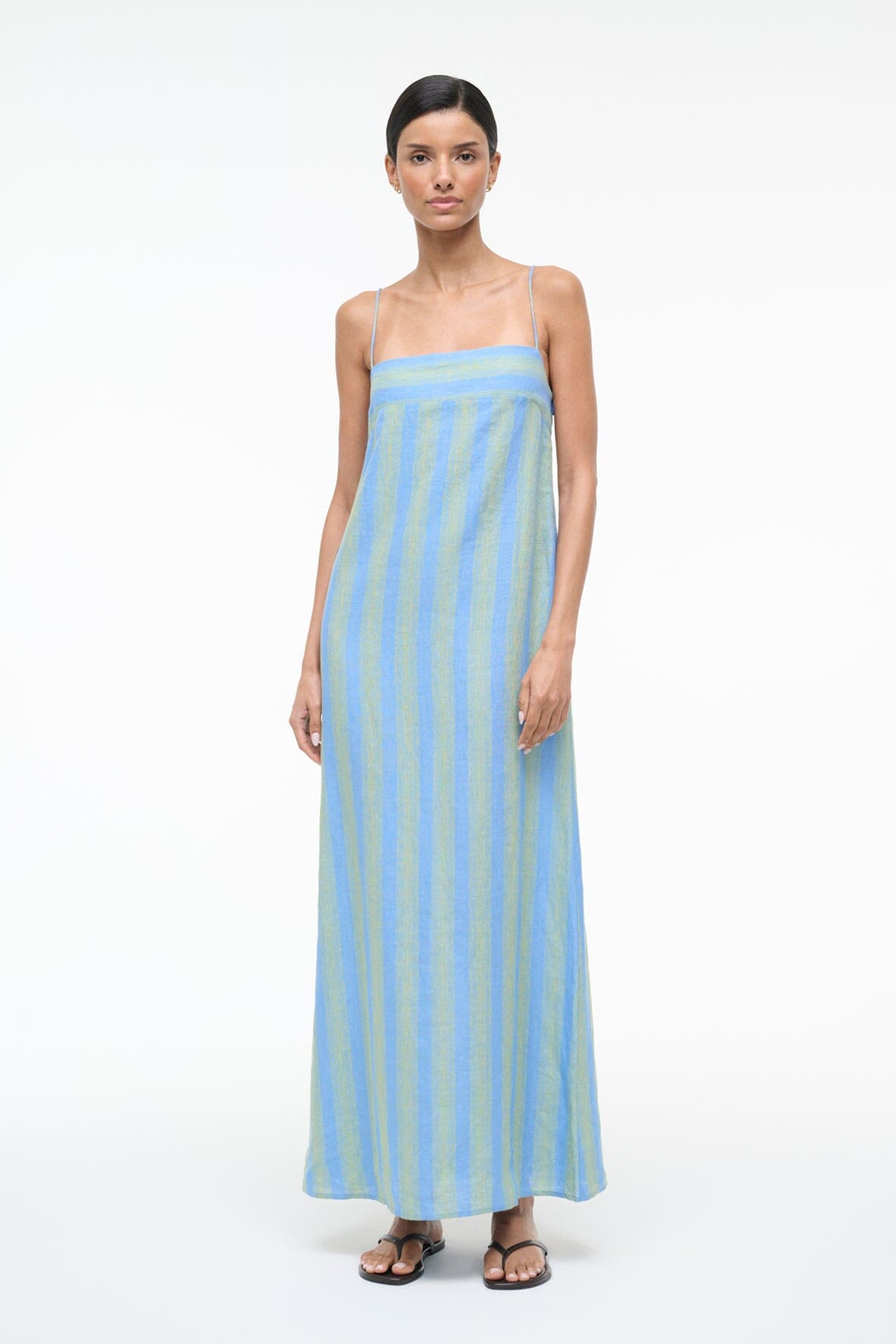 STAUD Laura Linen Dress - Seaport Stripe M STAUD Laura Linen Dress - Seaport Stripe M