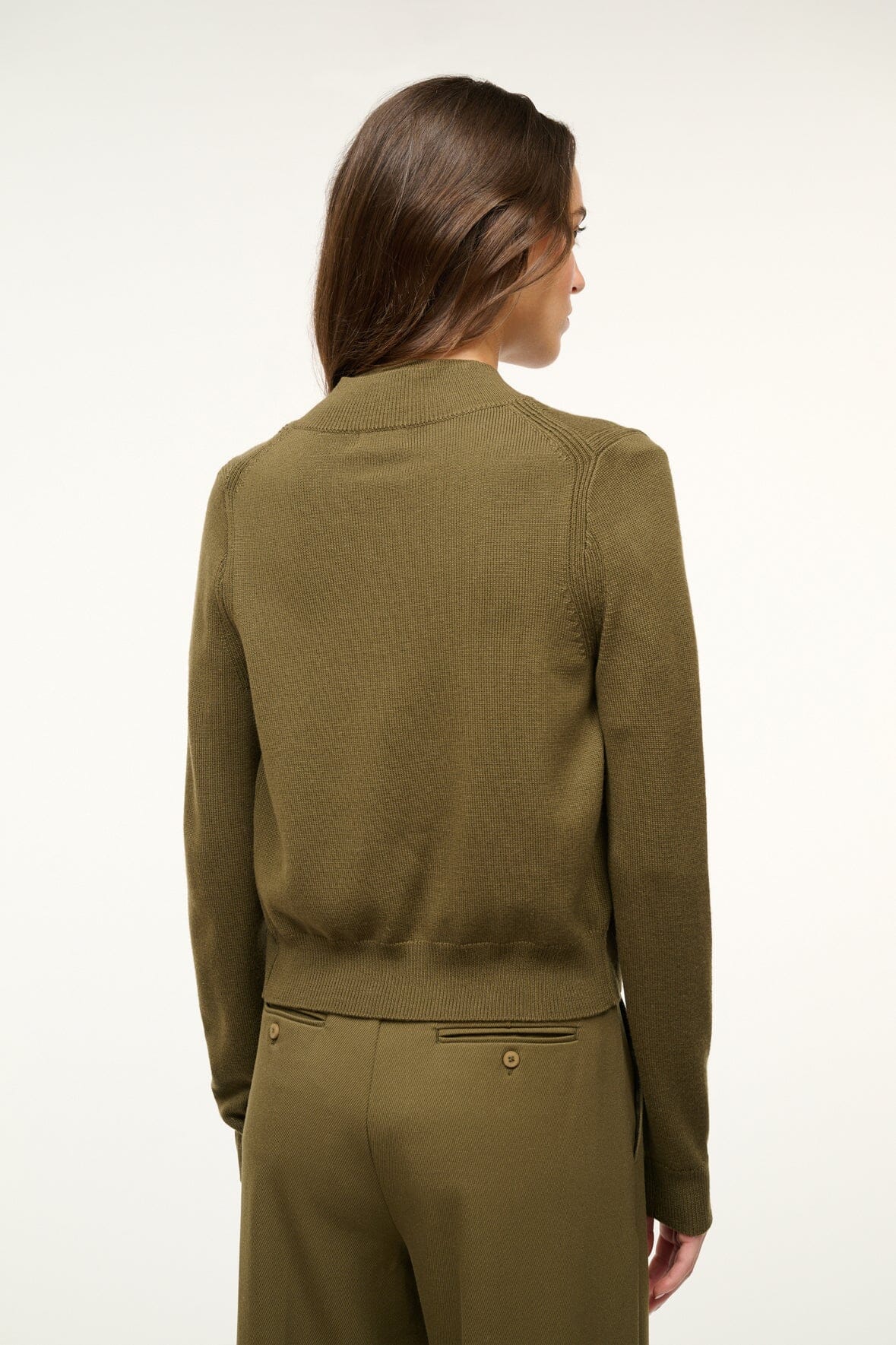 Image BAXTER CARDIGAN | SERGEANT GREEN 4 of 5 and Clicking this image will trigger a zoom pop-up