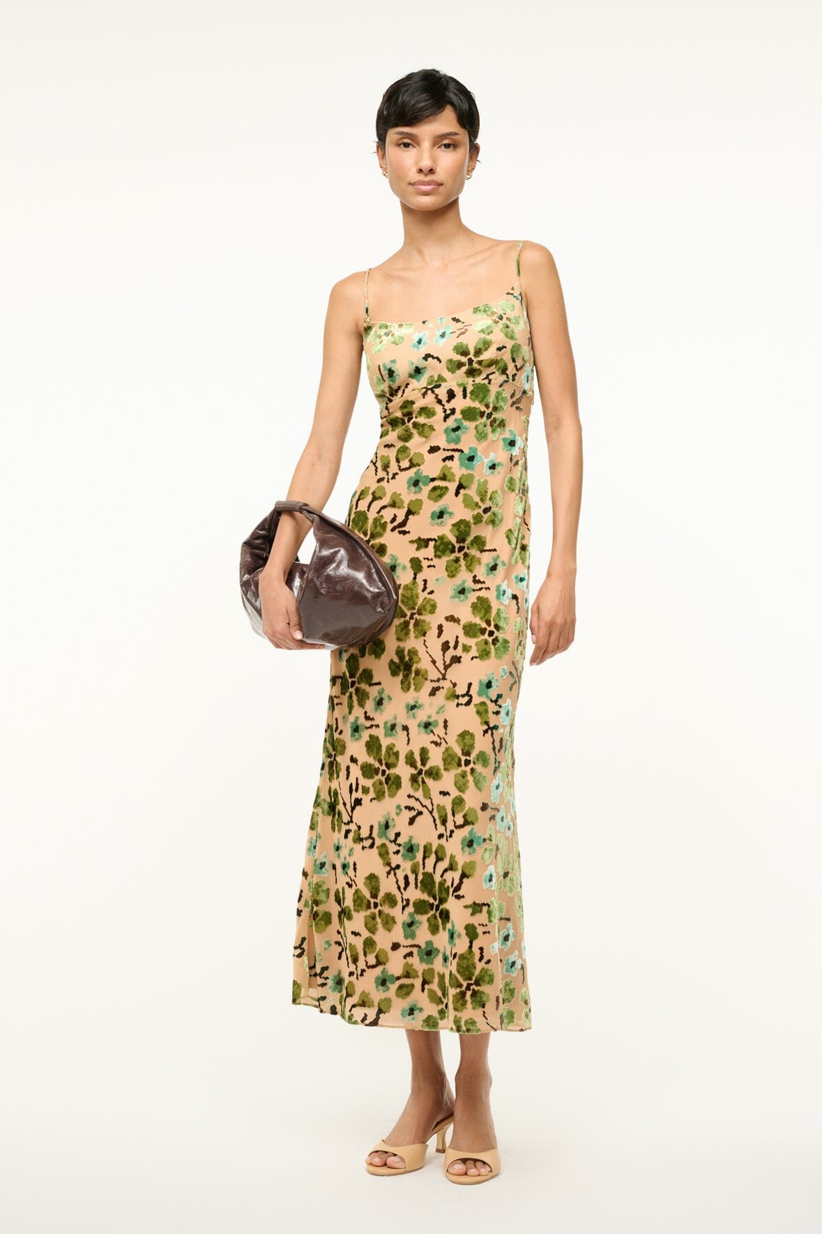 Image DIANNA DRESS | MOSS FLORAL TAPESTRY 1 of 6 and Clicking this image will trigger a zoom pop-up