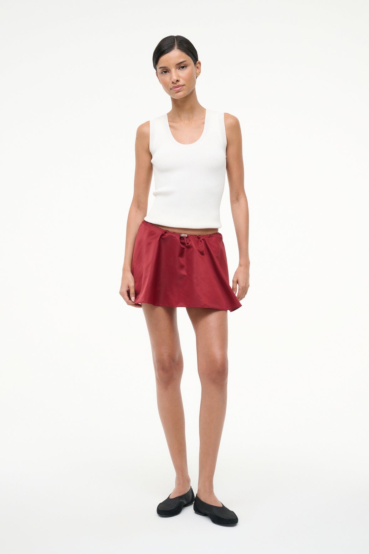 Image SOSA SKIRT | DEEP RED 2 of 6 and Clicking this image will trigger a zoom pop-up