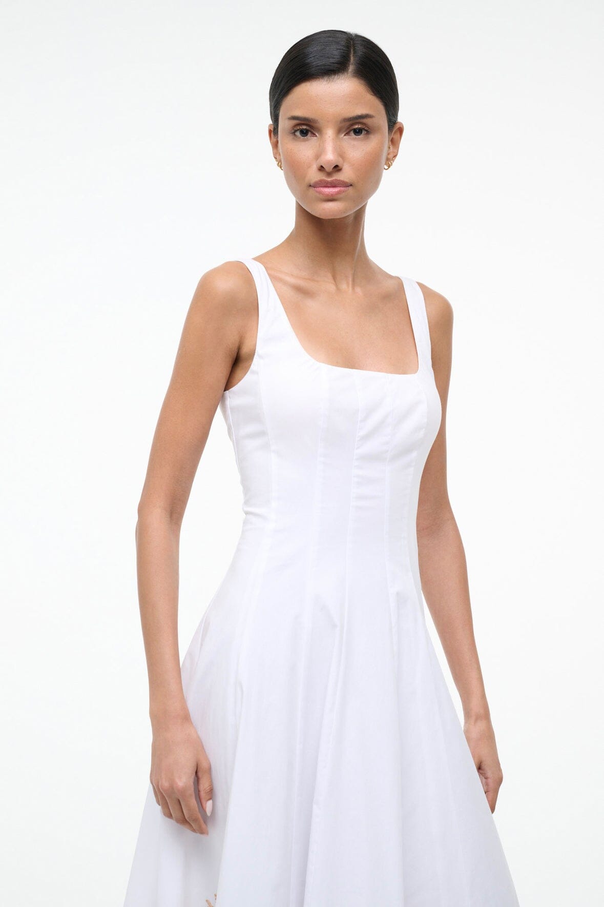 STAUD, Wells Dress in Palm Embroidery, Size 12 STAUD, Wells Dress in Palm Embroidery, Size 12