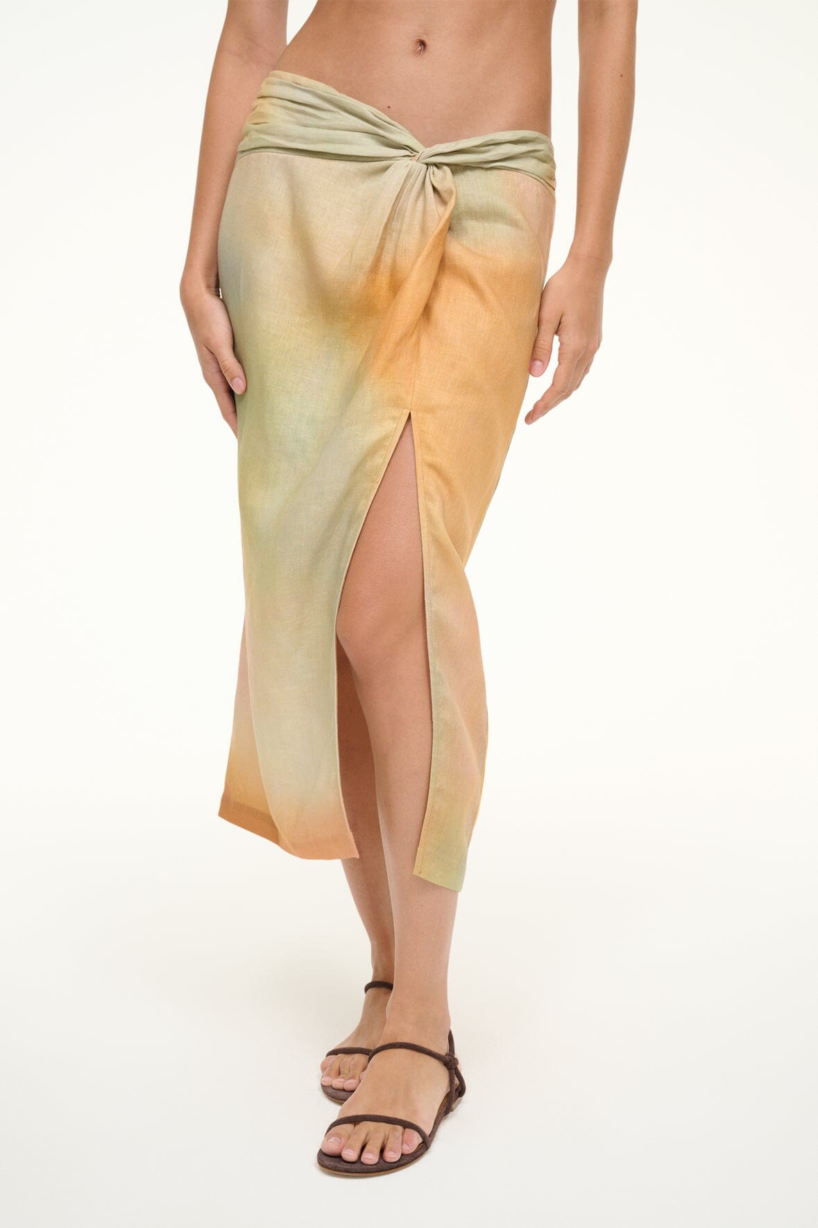 Image PORTO LINEN SKIRT | PASTEL CLOUDS 2 of 7 and Clicking this image will trigger a zoom pop-up