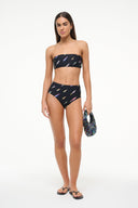 Image DEVON HIGH RISE BIKINI BOTTOM | POP SARDINES BLACK 1 of 4