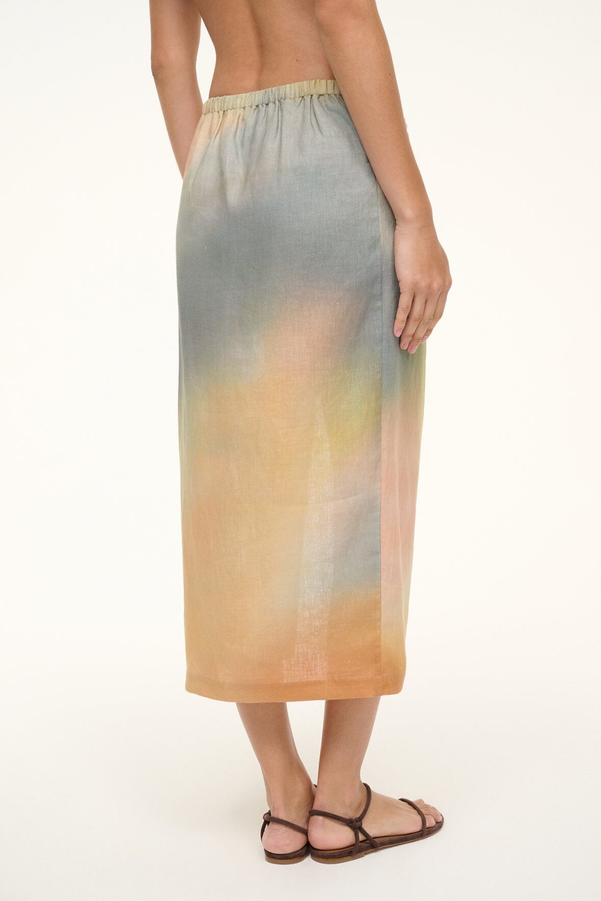 Image PORTO LINEN SKIRT | PASTEL CLOUDS 5 of 7 and Clicking this image will trigger a zoom pop-up