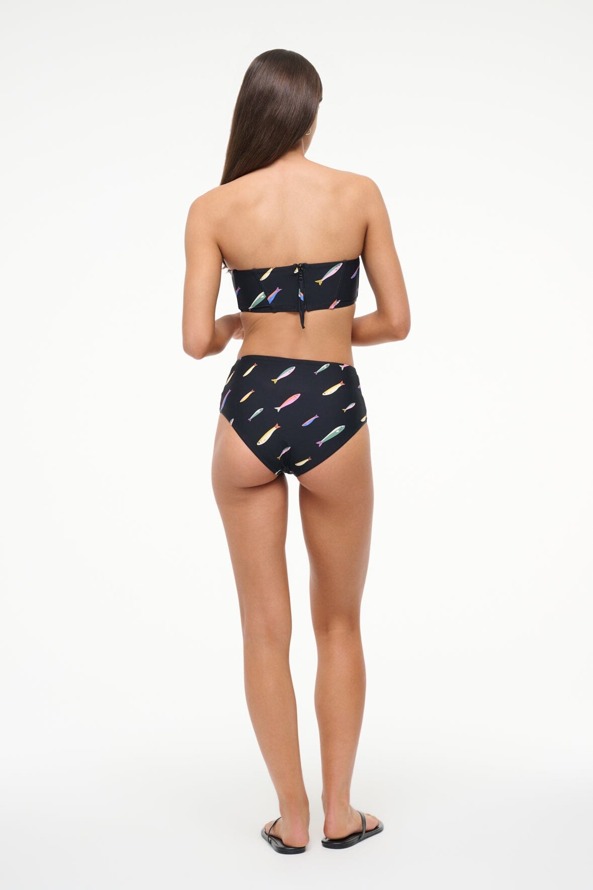 Image DEVON HIGH RISE BIKINI BOTTOM | POP SARDINES BLACK 3 of 4 and Clicking this image will trigger a zoom pop-up