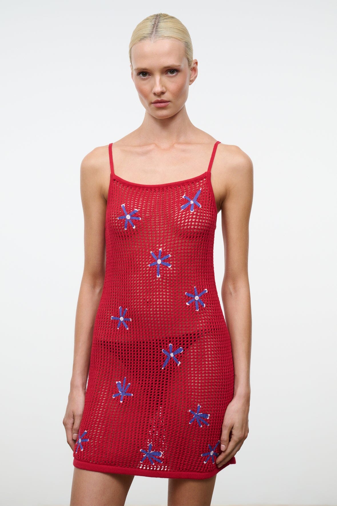 staud crochet dress STAUD, Rio Dress in Painted Foulard, Size Medium