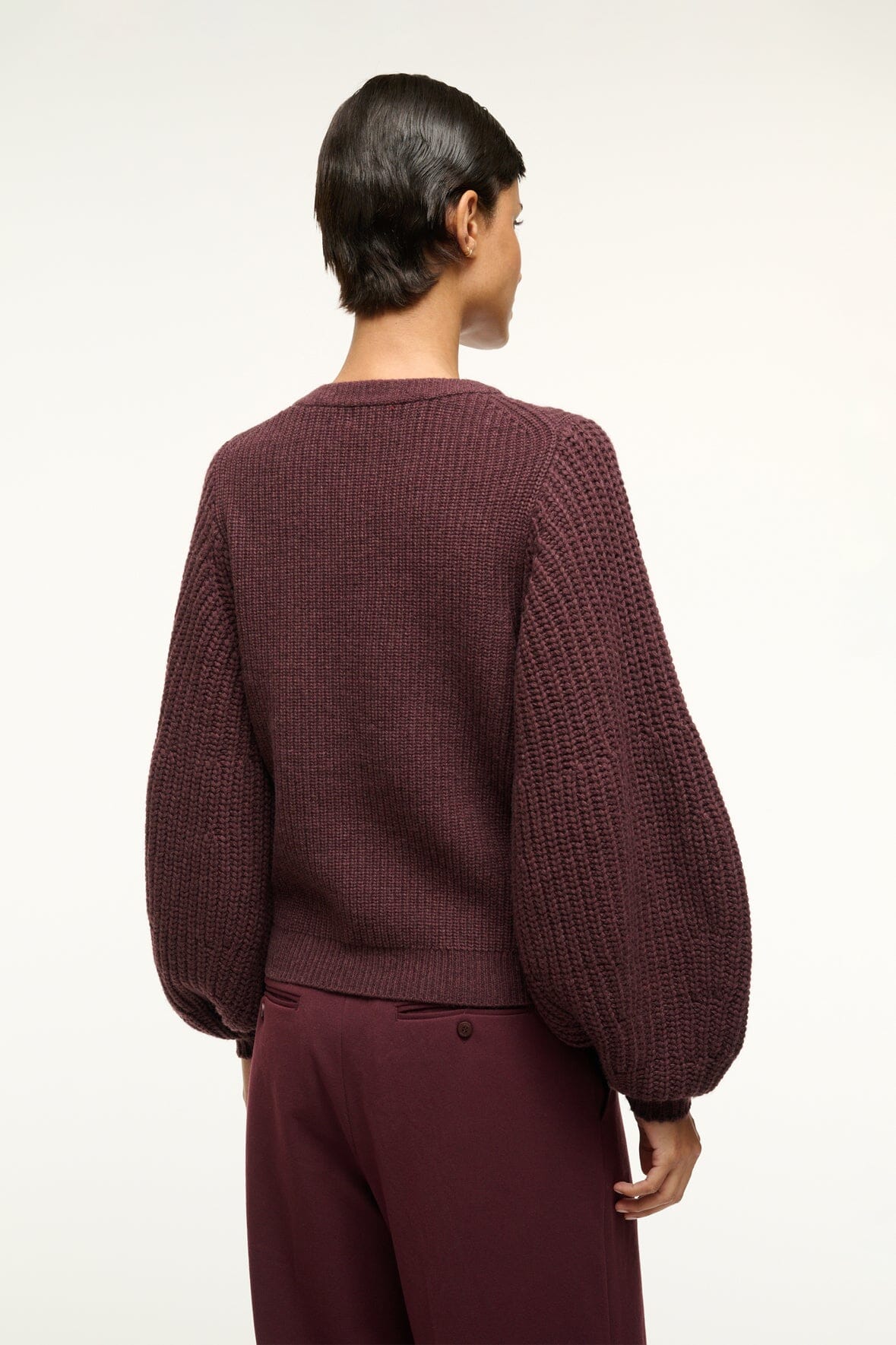 Image AURA SWEATER | MERLOT 3 of 4 and Clicking this image will trigger a zoom pop-up