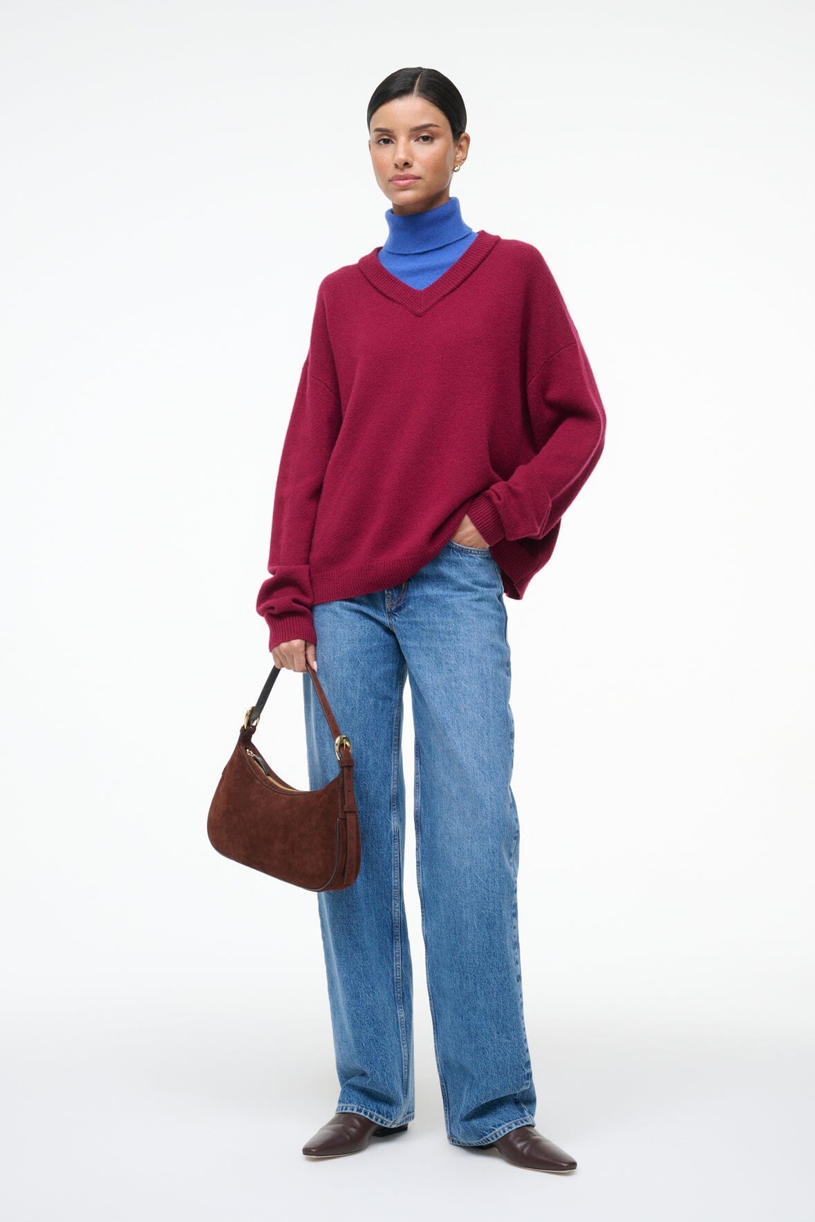 Image PINE SHOULDER BAG | MAHOGANY SUEDE 8 of 8 and Clicking this image will trigger a zoom pop-up