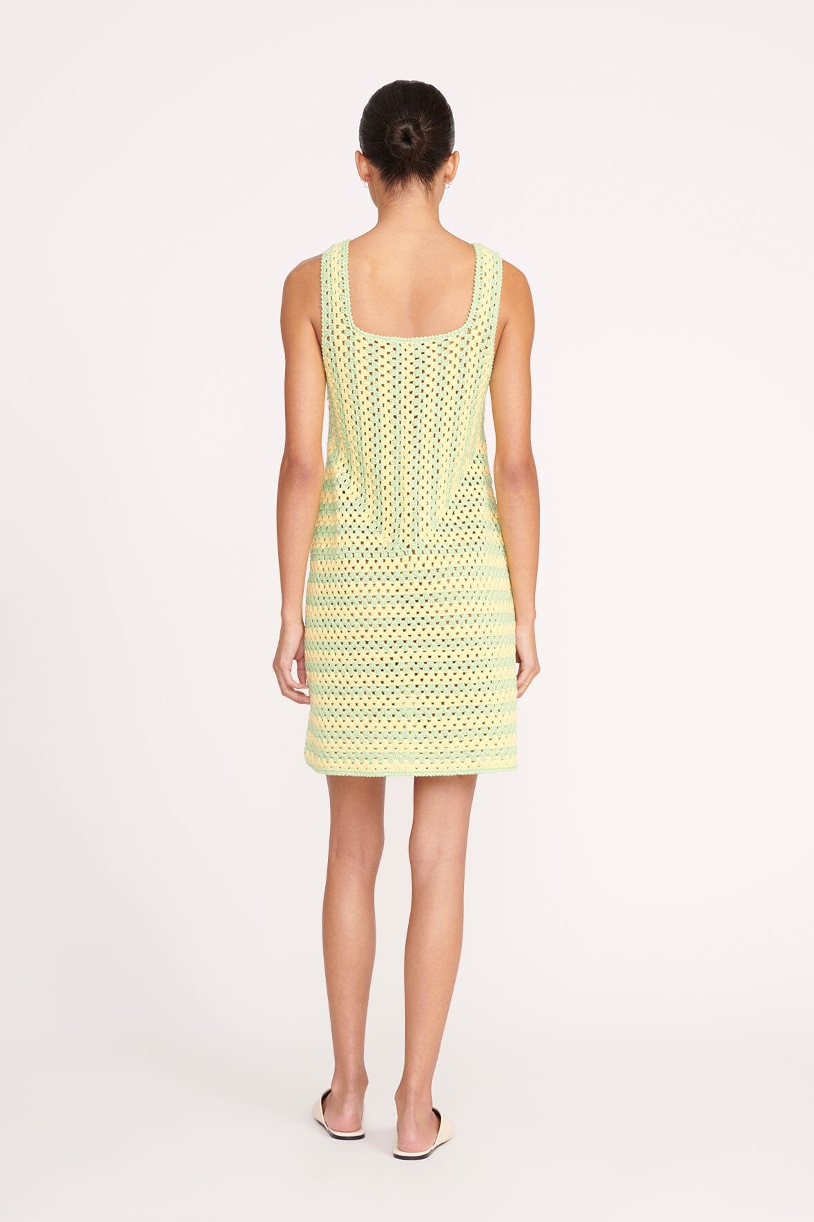 Image PSYCHEDELIC DRESS | LEMON DROP MATCHA SEASHORE STRIPE 3 of 4 and Clicking this image will trigger a zoom pop-up