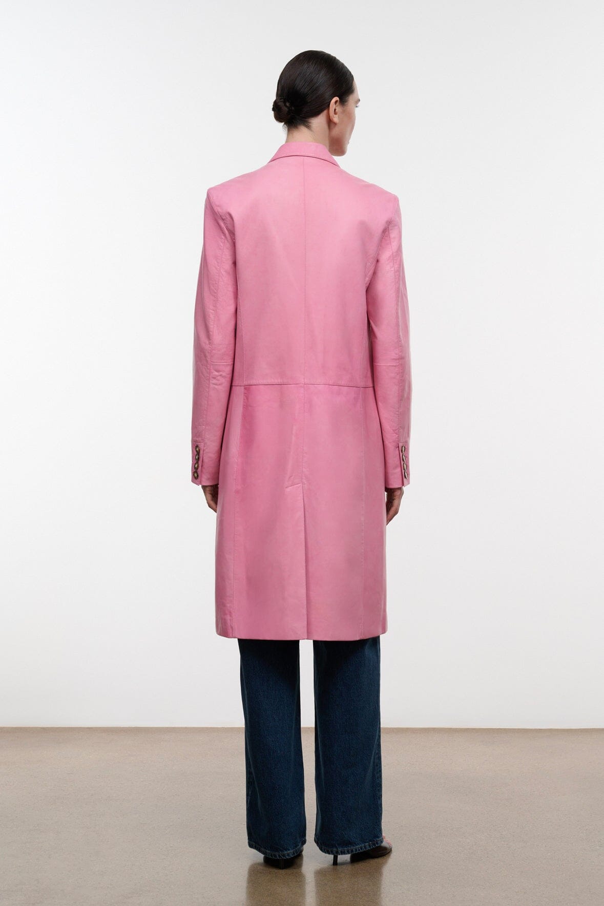 STAUD WYATT LEATHER COAT WILD ROSE STAUD WYATT LEATHER COAT WILD ROSE