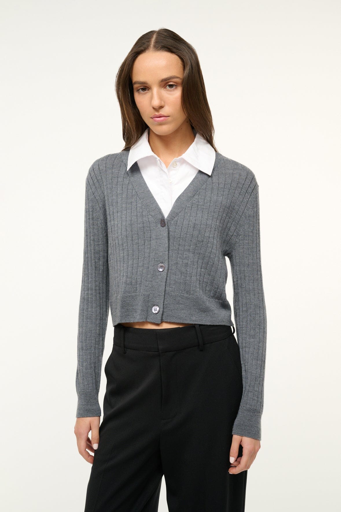 Image WALLIS SWEATER | CHARCOAL WHITE 1 of 4 and Clicking this image will trigger a zoom pop-up