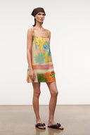 LAURA LINEN MINI DRESS | SUPERBLOOM SCARF SUPERBLOOM SCARF / XS