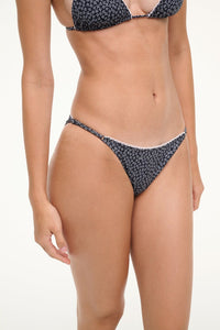 SISLEY STRING BIKINI BOTTOM | BLACK WOODBLOCK DITSY FLORAL