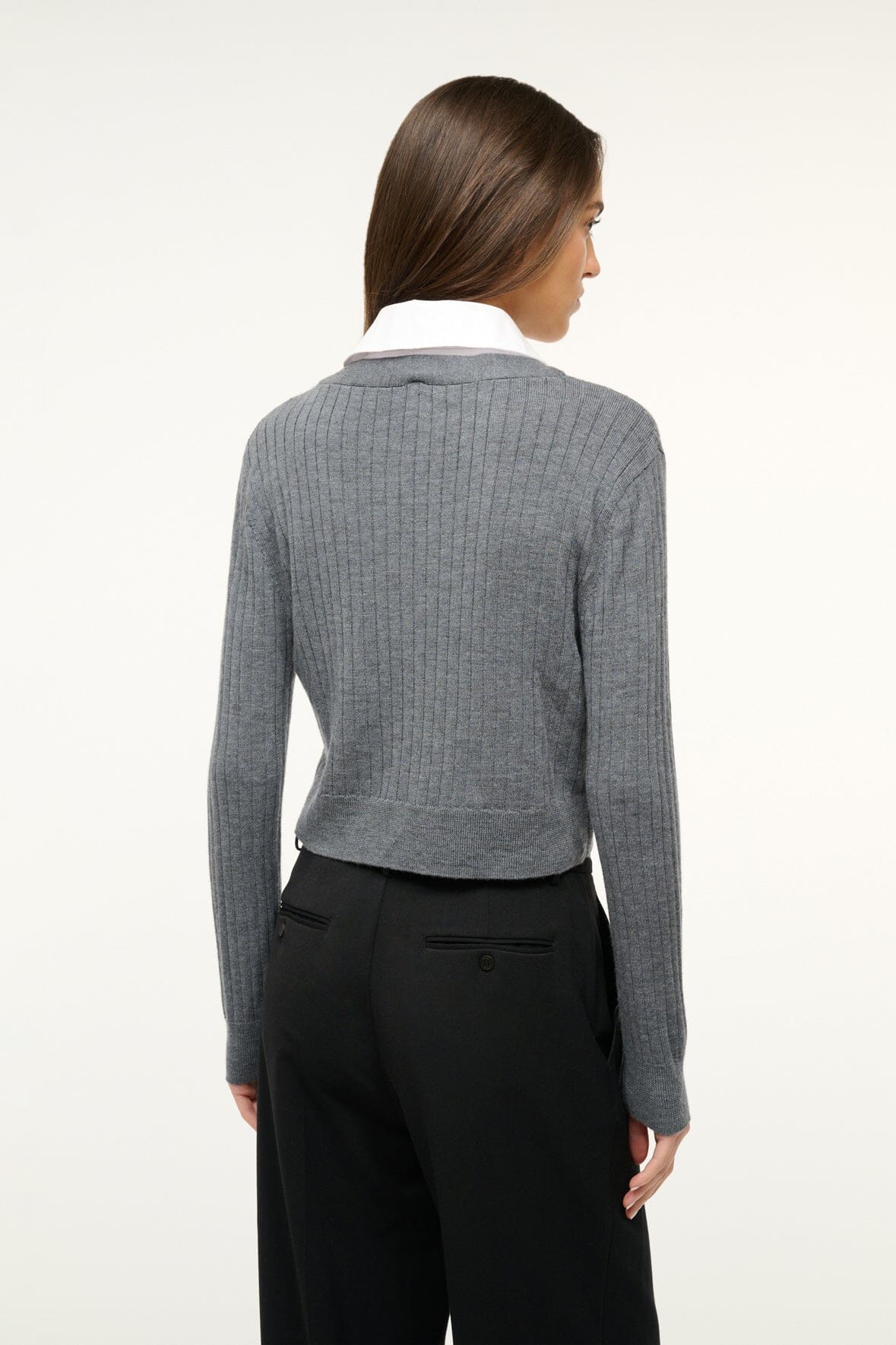 Image WALLIS SWEATER | CHARCOAL WHITE 3 of 4 and Clicking this image will trigger a zoom pop-up